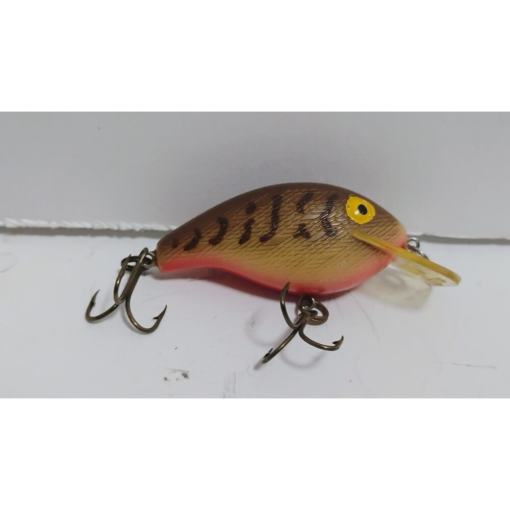 VINTAGE REBEL SUPER TEENY WEE R SQUARE BILL CRANKBAIT FISHING LURE BROWN 2"